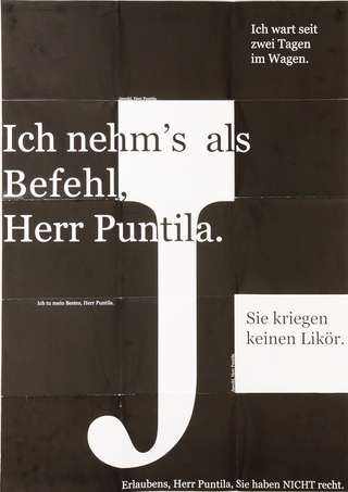 Faltplakat | Typografische Interpretation des Theaterstücks »Herr Puntila und sein Knecht Matti«